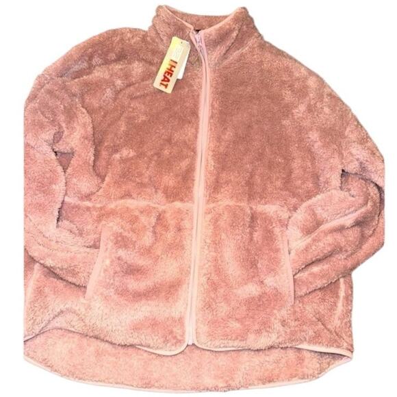 32 DEGREES HEAT Full Zip Sherpa Jacket in Crepe Pink Size XL New with Tag - Picture 2 of 4
